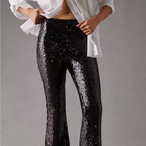 Anthropology black sequin pants s 6